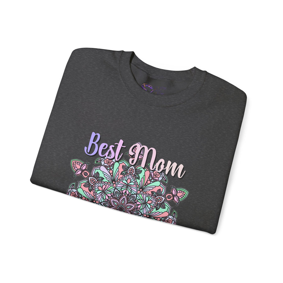 Mandala Design Sweatshirt in Soft Pink and Lavender for Moms