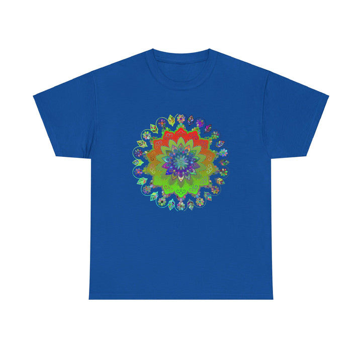 Unisex heavy cotton tee featuring a mandala art design promoting yoga mindfulness