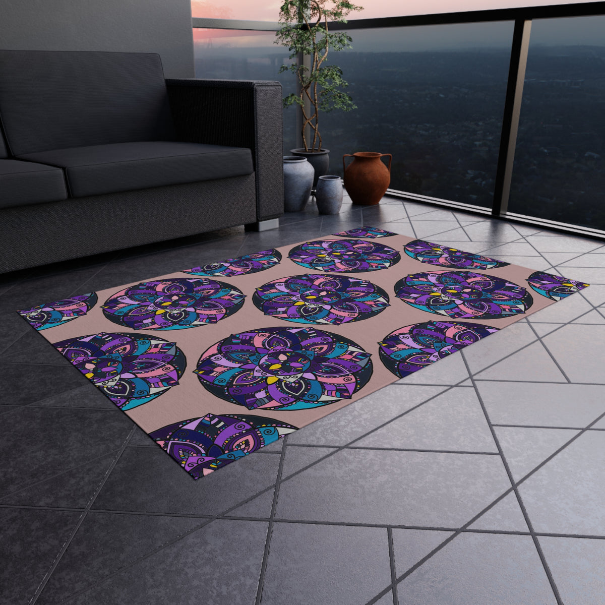 Boho-Lila-Mandala-Outdoor-Teppich