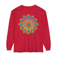 Vibrant Mandala Unisex Long Sleeve T-Shirt featuring a colorful and intricate mandala design