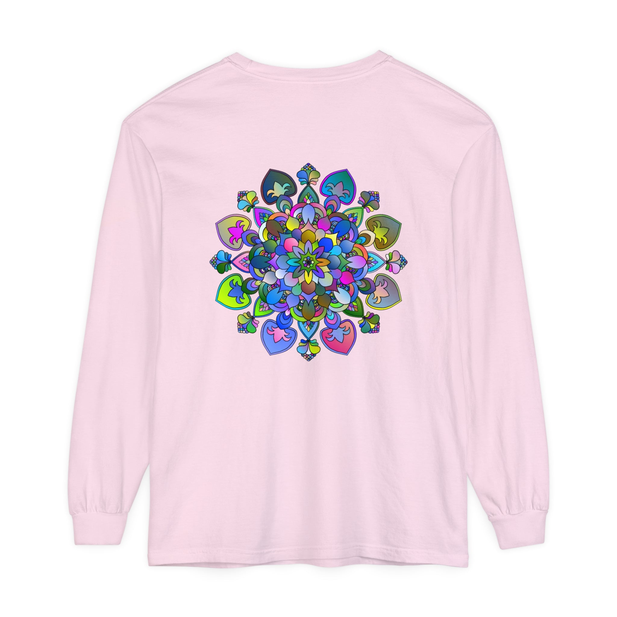 Colorful and intricate mandala design long sleeve t-shirt for women