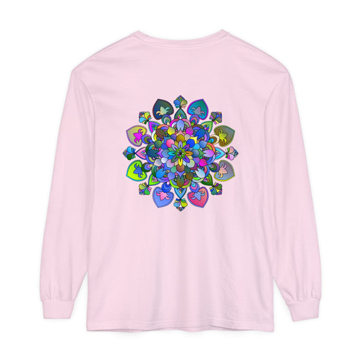 Colorful and intricate mandala design long sleeve t-shirt for women