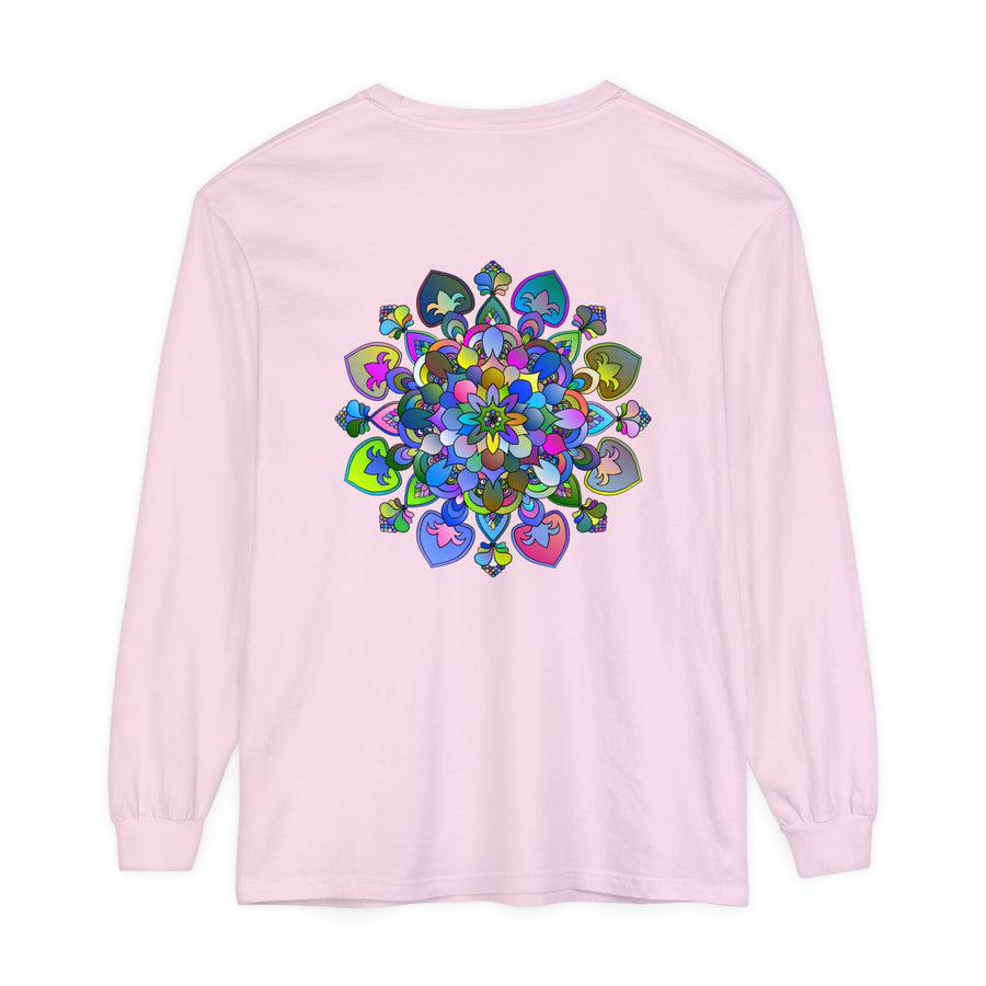 Colorful and intricate mandala design long sleeve t-shirt for women