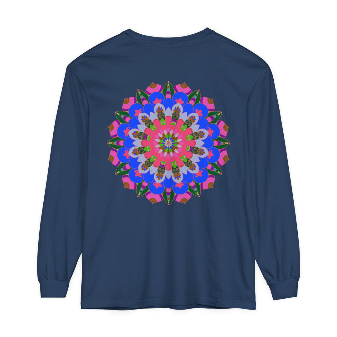 Colorful Mandala Long Sleeve T-Shirt with Ethnic Flair