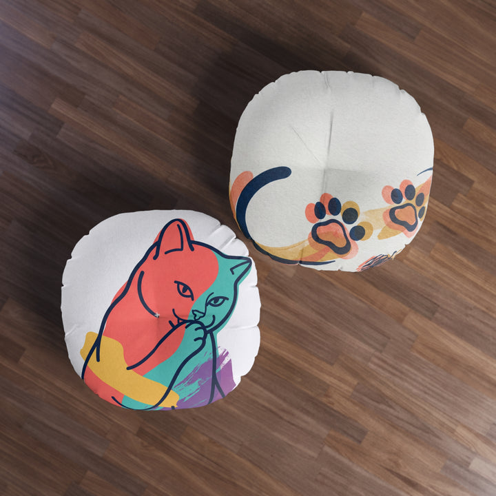 Sarcastic Cat Double-Exposure Floor Pillow