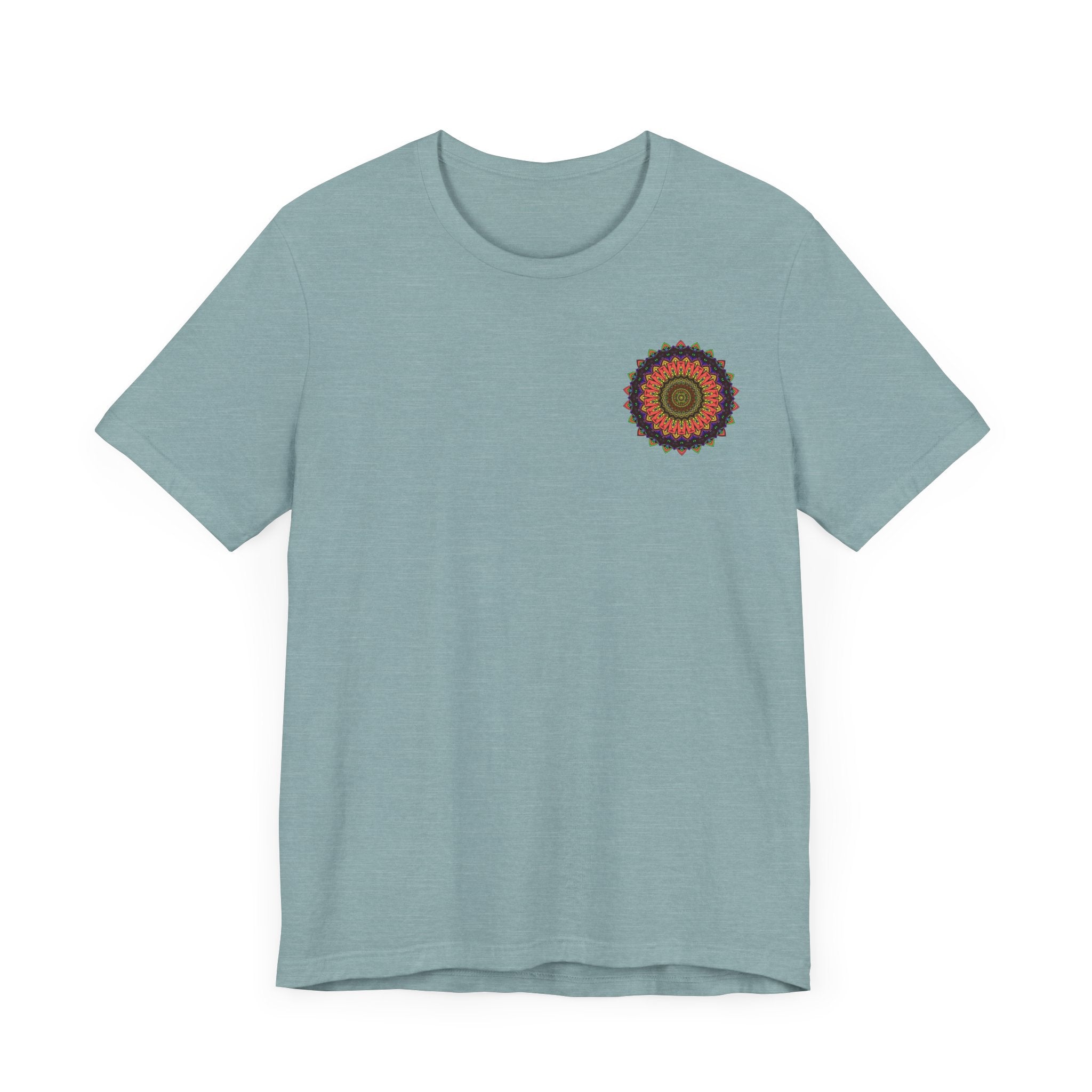 Vibrant mandala tee for promoting inner strength and calmness