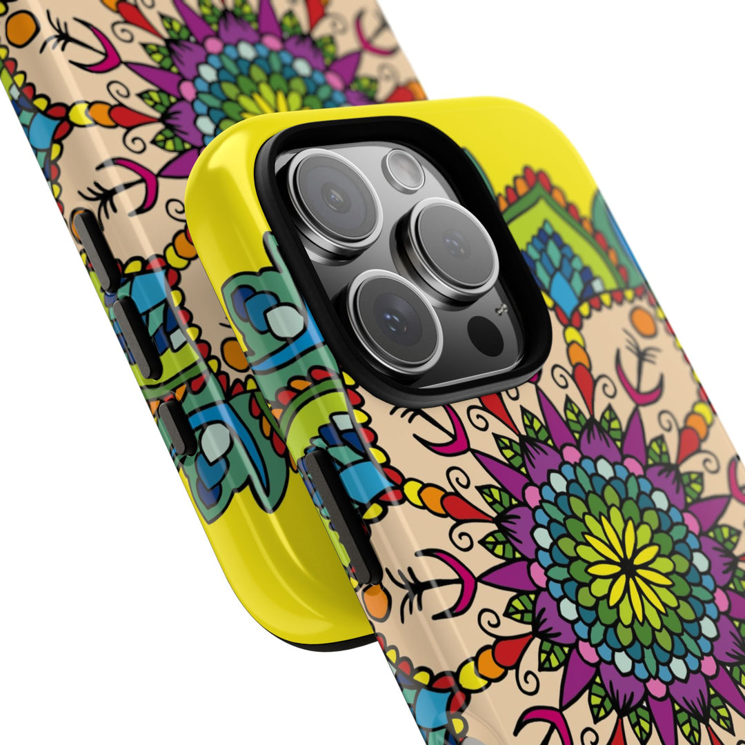 Intricate Floral Yellow Phone Case for Bold Protection and Style