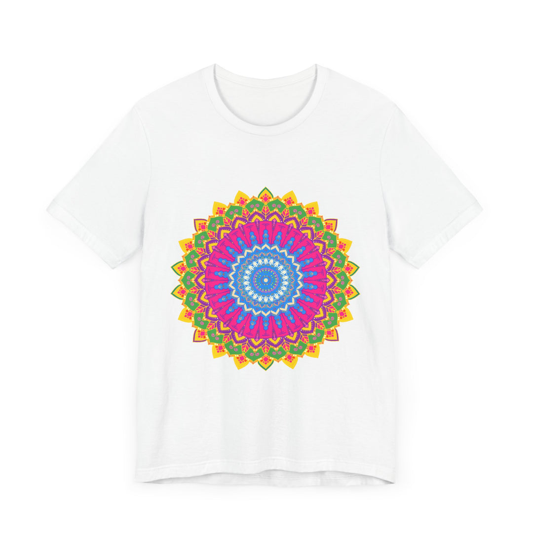 Vibrant Mandala Tee featuring a colorful and intricate design, perfect for adding a pop of color to your wardrobe