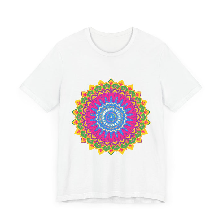 Vibrant Mandala Tee featuring a colorful and intricate design, perfect for adding a pop of color to your wardrobe