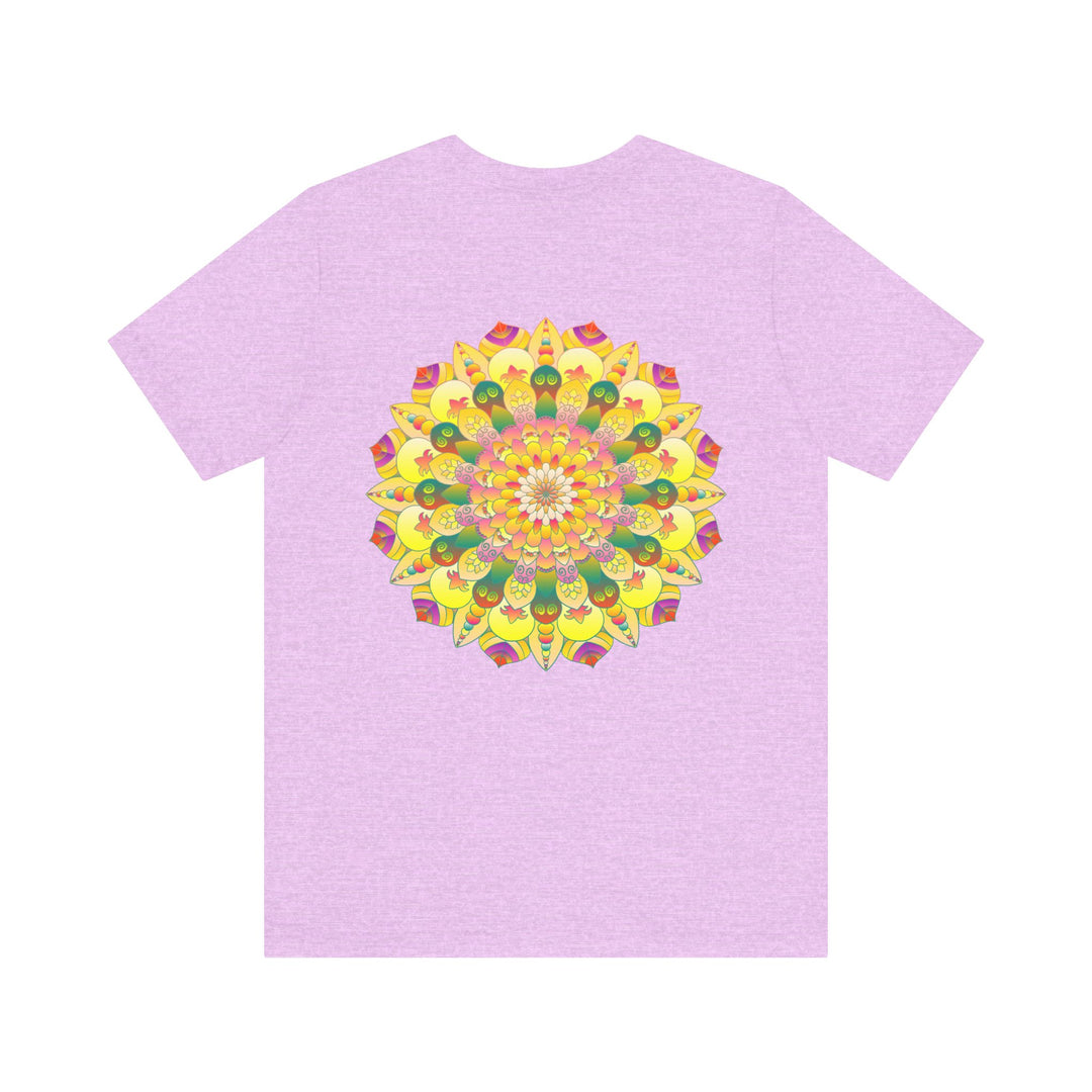 A colorful and intricate mandala design adorns this vibrant tee, promoting spiritual peace and harmony with its soothing and uplifting presence