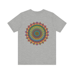 A colorful mandala design t-shirt promoting spiritual peace and harmony