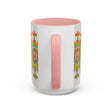 A beautiful, handcrafted ceramic mug featuring a vibrant mandala design