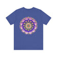 Colorful mandala t-shirt with intricate design representing spiritual peace and harmony, perfect for yoga and meditation enthusiasts