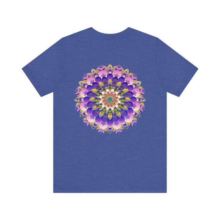 Colorful mandala t-shirt with intricate design representing spiritual peace and harmony, perfect for yoga and meditation enthusiasts