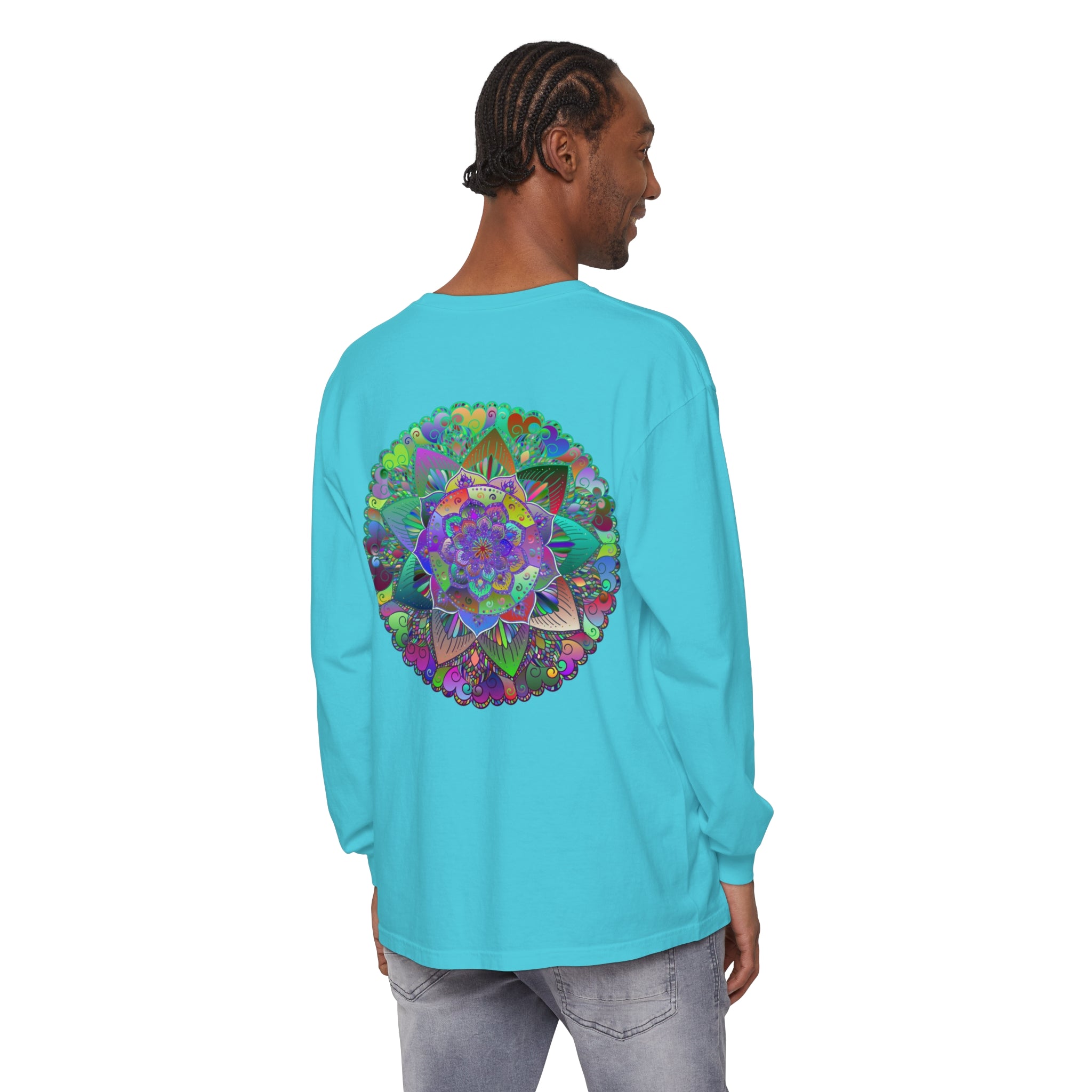 Colorful and intricate mandala design long sleeve t-shirt for men and women