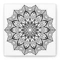 Handmade Mandala Art in Black and White, Matte Canvas, Stretched, 125 - Beautiful wall art for your home decor