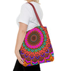 Colorful Mandala Tote Bag – Boho Psychedelic All-Over Print