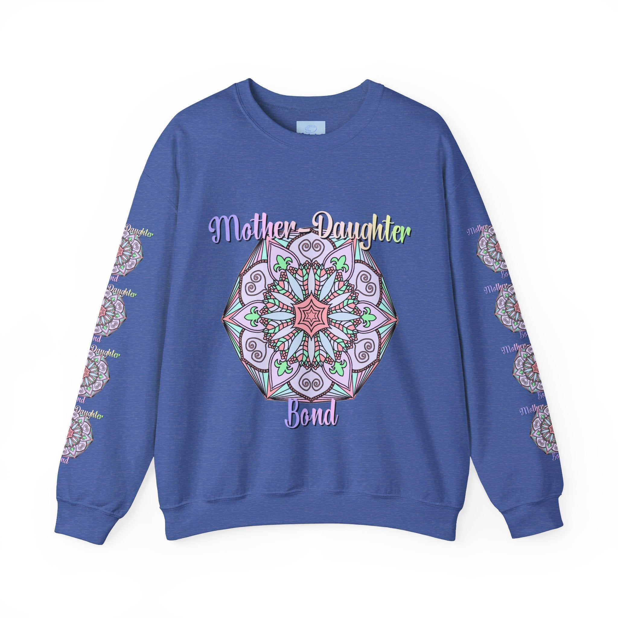 A high-quality unisex crewneck sweatshirt featuring Mother-Daughter Bond design, perfect for celebrating mom's birthday