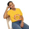 Colorful floral mandala quote t-shirt featuring intricate design and inspiring message
