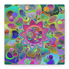 Vibrant Mandala Matte Canvas Wall Art — Colorful Boho Stretched Canvas