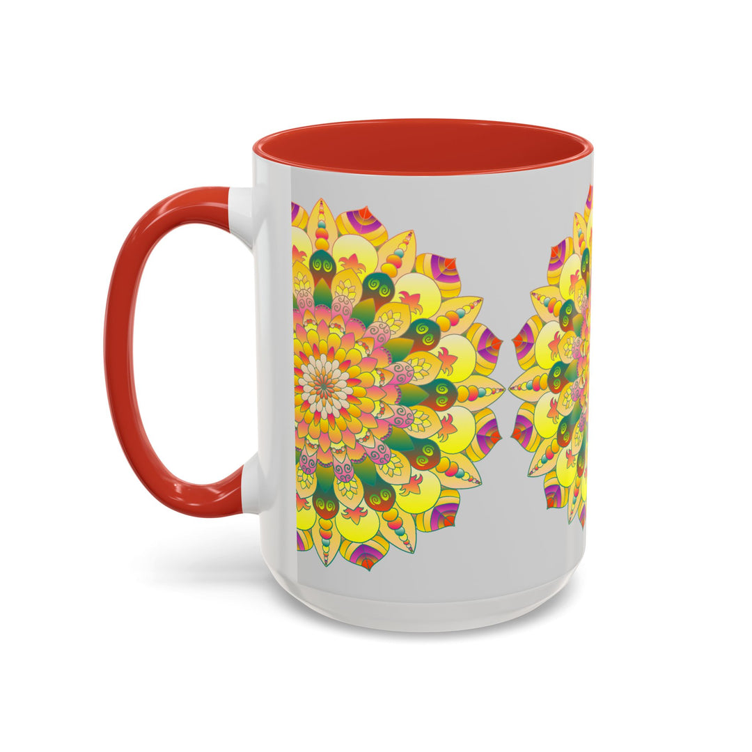  Exquisite mug adorned with a lively and intricate mandala design 