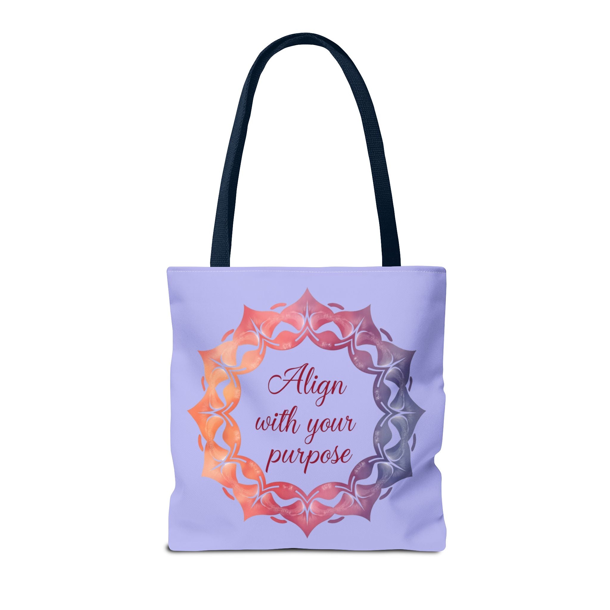 Vibrant orange and purple Mandala Tote Bag, the perfect everyday accessory for adding color and style to your outfit