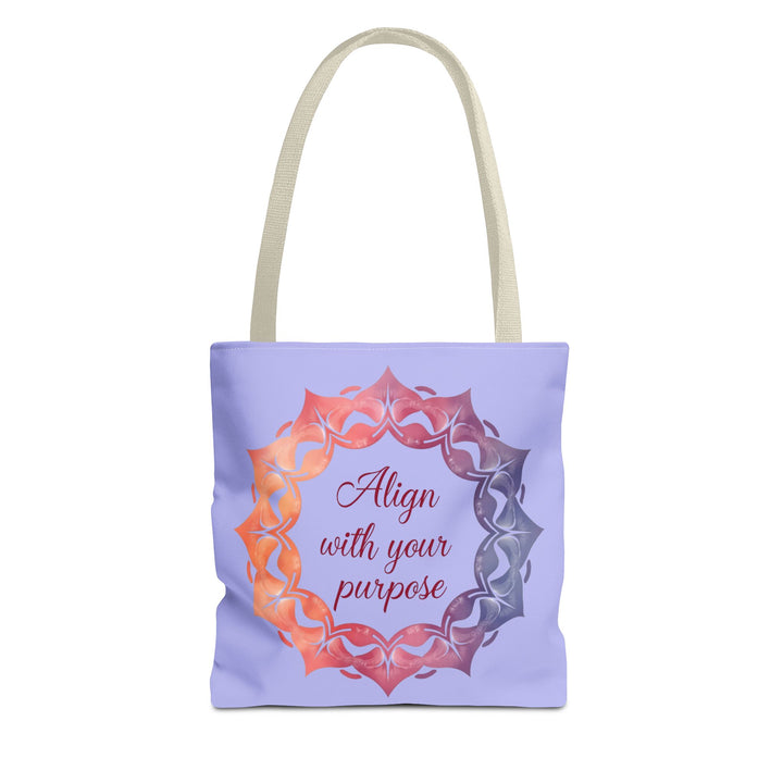 Vibrant orange and purple mandala tote bag, perfect for everyday use