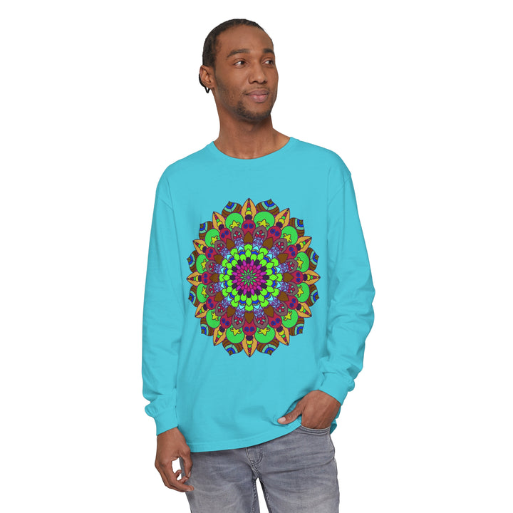 Colorful Mandala Unisex Long Sleeve T-Shirt for both men and women