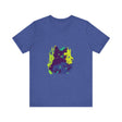 Black Cat Mystery - Abstract T-Shirt with intricate black cat design against a vibrant background