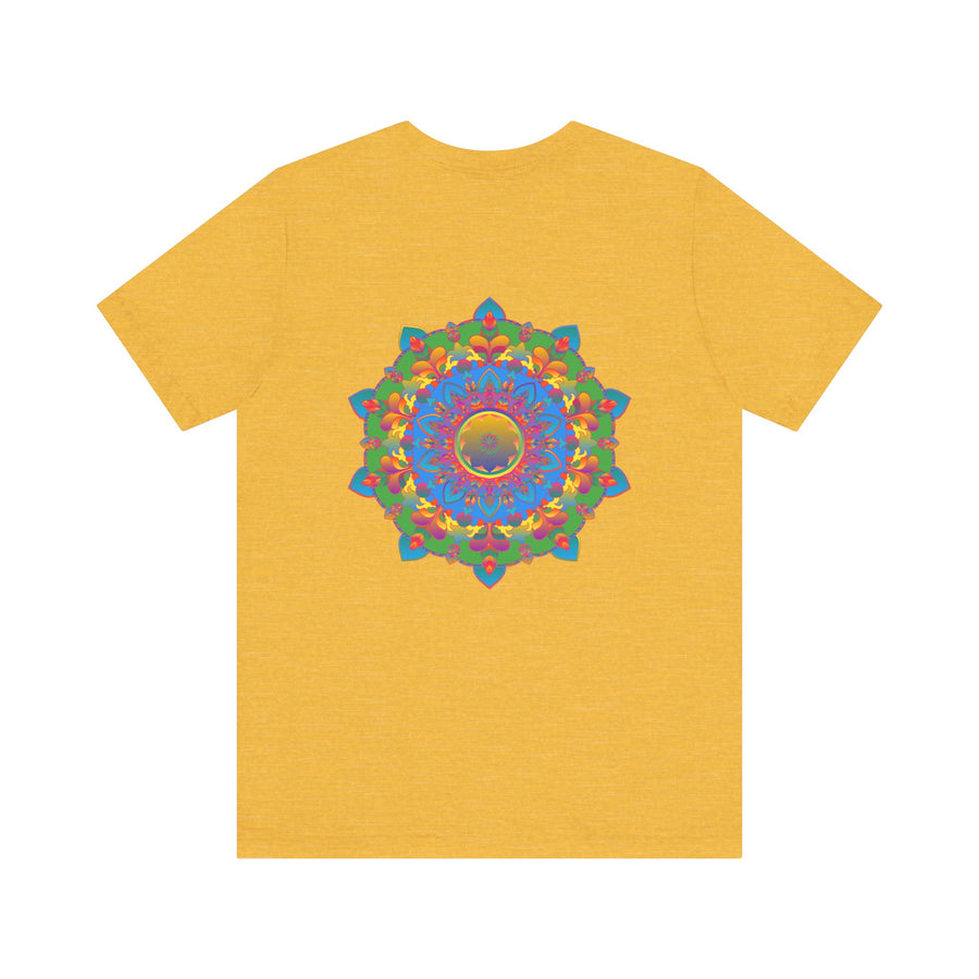 A visually striking Vibrant Mandala Tee that embodies spiritual peace and harmony