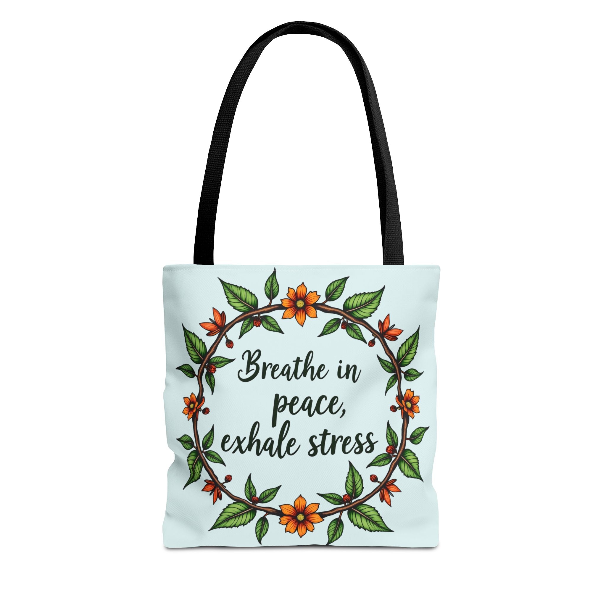 A beautiful floral crown tote bag in serene style, perfect for a relaxed and stylish look