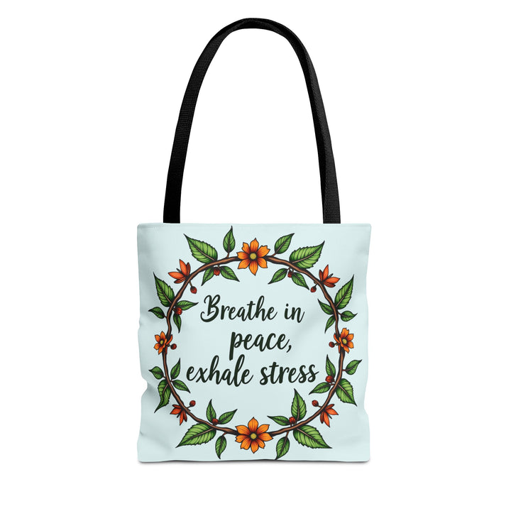 A beautiful floral crown tote bag in serene style, perfect for a relaxed and stylish look