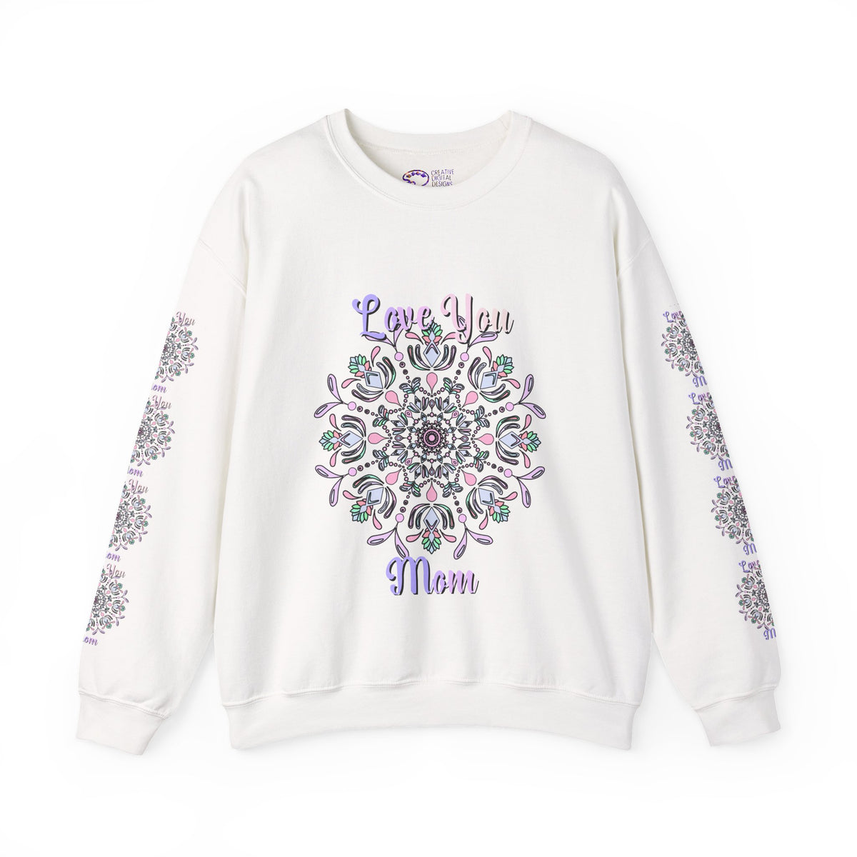 Mom Empowering Mandala Sweatshirt in Soft Pastel Hues