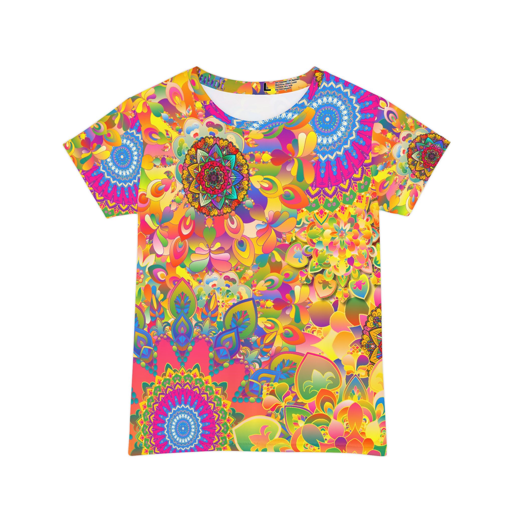 Psychedelic Floral Mandala Women’s Short Sleeve Shirt