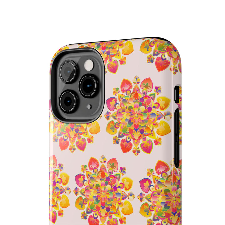 Phone Case - Hand-Drawn Mandala Art - Light Pink Long Description 38