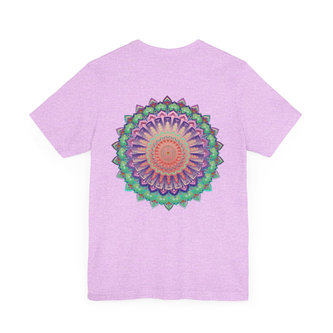 Harmonious mandala t-shirt with spiritual symbols representing peace and tranquility