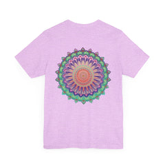 Harmonious mandala t-shirt with spiritual symbols representing peace and tranquility