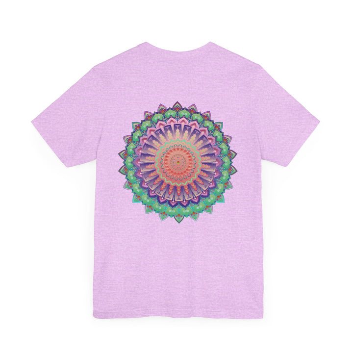 Harmonious mandala t-shirt with spiritual symbols representing peace and tranquility