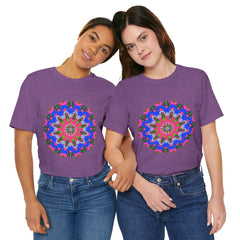 Vibrant and intricate Mandala Geometric T-shirt with a burst of colorful patterns