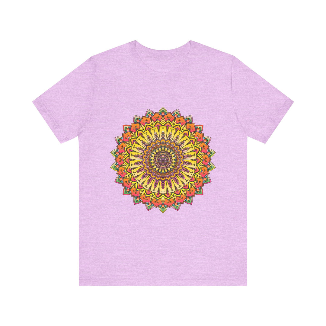 Stunning Intricate Mandala T-Shirt in Vibrant Colors and Geometric Patterns