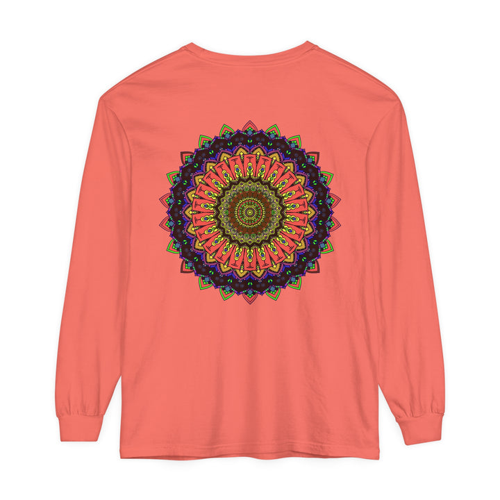 Colorful and detailed mandala design long sleeve t-shirt for women