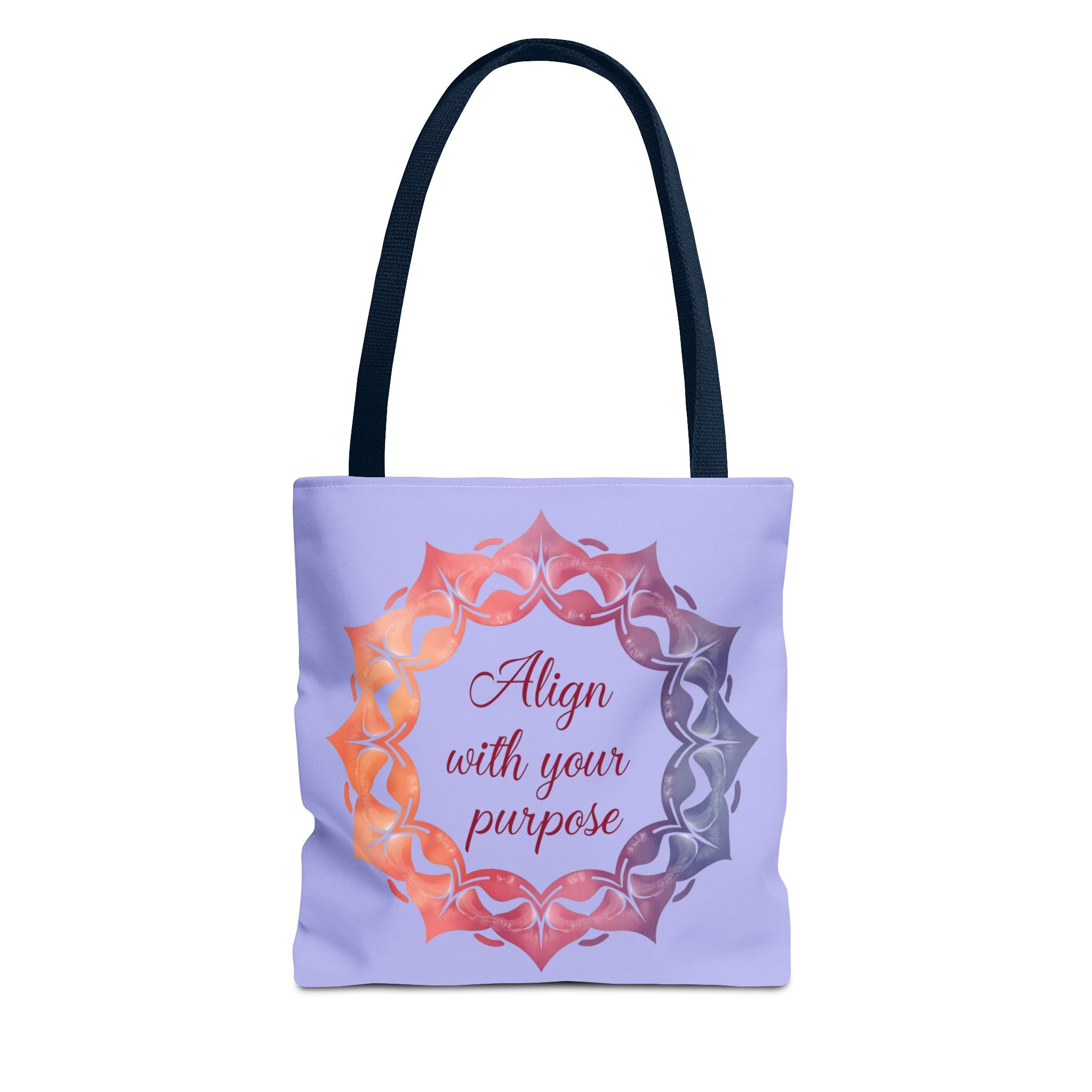 Vibrant orange and purple mandala tote bag designed for everyday use