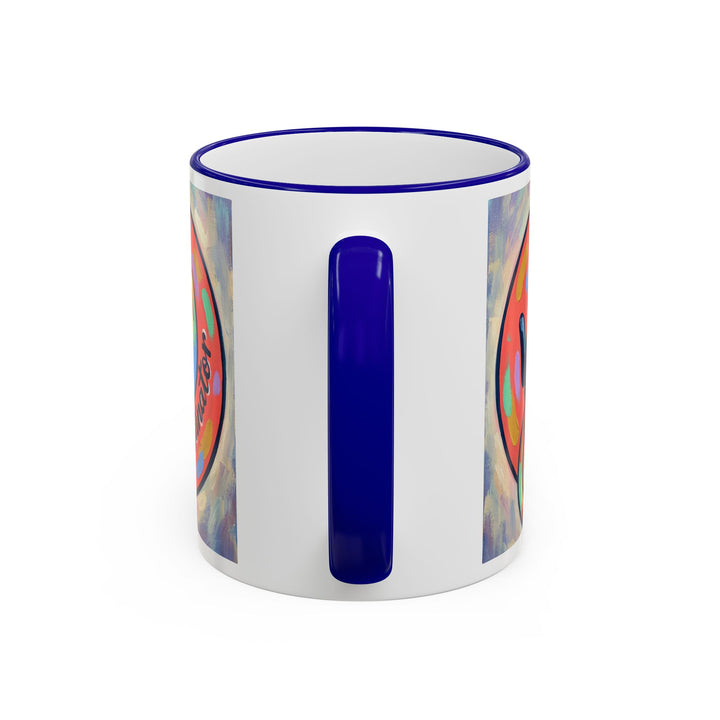 Colorful Paw Print Pet Lover Accent Rim Mug (11oz/15oz)