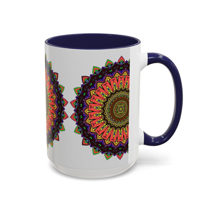 Colorful and spiritual mandala art mug, perfect for enjoying your favorite hot beverages in a unique and vibrant way