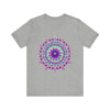 Beautiful and vibrant purple mandala design t-shirt with psychedelic patterns