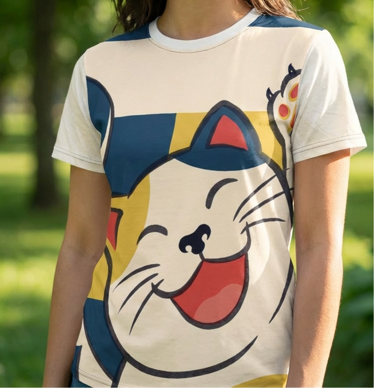 Laughing Cat Ukiyo-e Tee