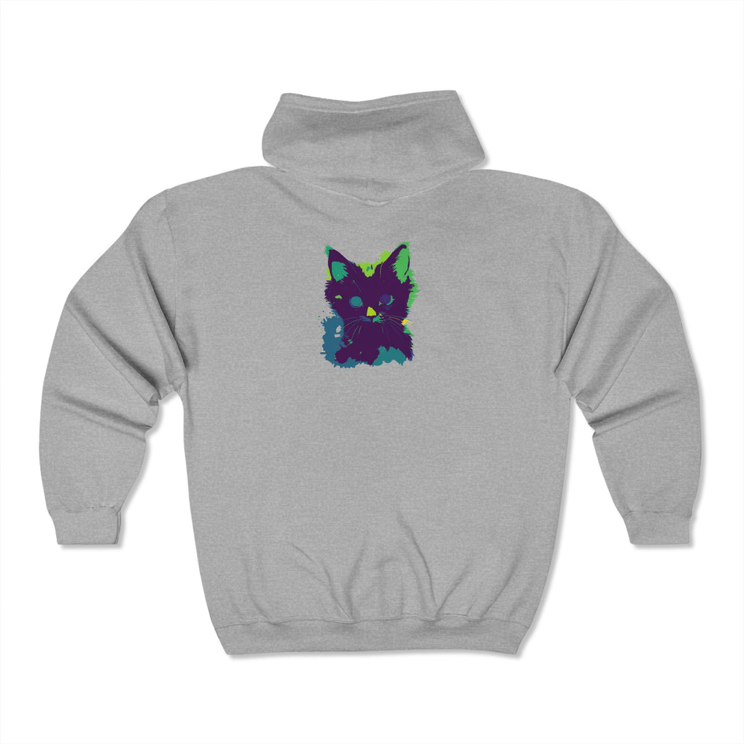 Mystical Black Cat Watercolor Hoodie with vibrant watercolor design and cozy hood