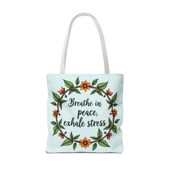 A beautiful floral crown tote bag in serene style, perfect for summer outings and beach days