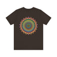 Detailed shot of Vibrant Mandala Tee - Spiritual Peace & Harmony shirt's vibrant and lasting colors