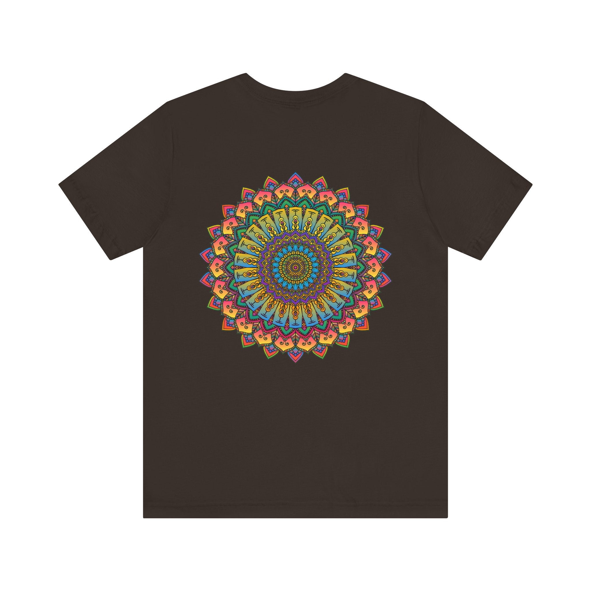 Detailed shot of Vibrant Mandala Tee - Spiritual Peace & Harmony shirt's vibrant and lasting colors